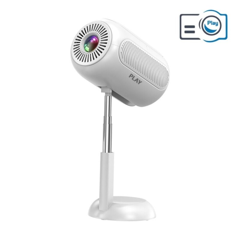 PLAY Android 13 Full HD Portable Projector – 2K/4K Support, 2+16GB Storage, 8000 Lumens, WiFi, Bluetooth, Miracast, Stereo Sound | White - Image 3